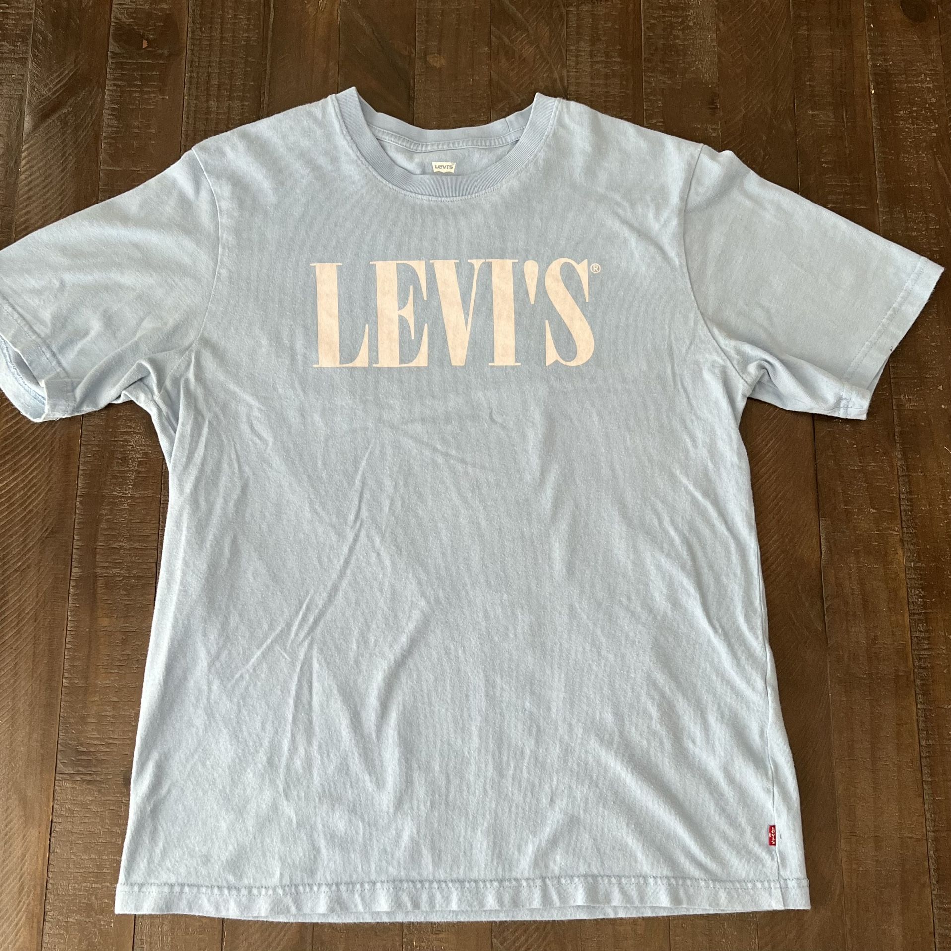 Levis Blue Logo Casual Cotton Tee T Shirt Youth Boys Kids Small