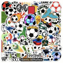 100pcs Vibrant Neon Soccer Stickers Party Favors