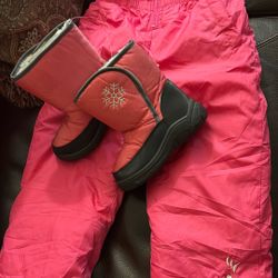 Snow bib 4t and boots Size 9c New