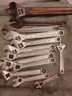 Williams, Crescent, kelin and Pittsburgh Adjustable Wrench Lot   13 pieces total