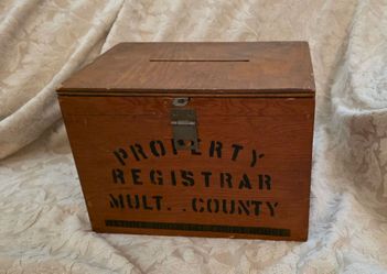 Antique Multnoma County ballot box
