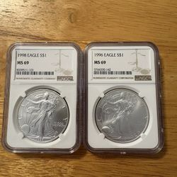 Silver Eagles Graded MS69