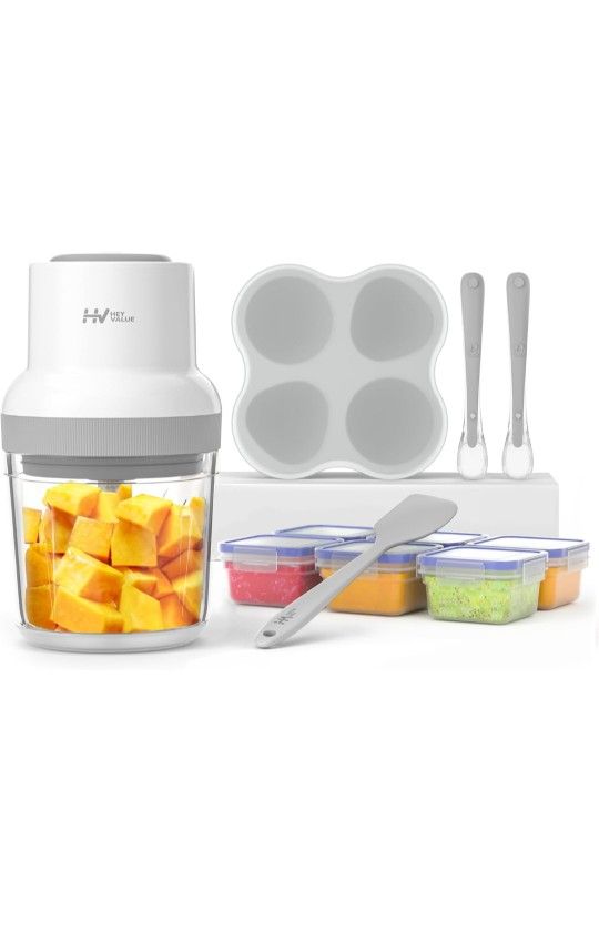 Baby Food Maker, HEYVALUE 13-in-1 Baby Food Processor Set for Baby Food, Fruit, Vegatable, Meat, Baby Food Puree Blender with Baby Food Containers, Fo