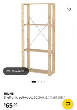 Hejne Tall Wooden Shelf
