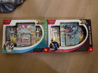 Pokemon 30th Celebration Sylveon Ex and Greninja Ex Boxes
