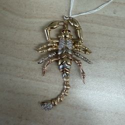 14k Tri-Colored  Scorpion Pendant 