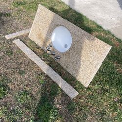 Granite 53 inch Vanity Top With Sink And Faucet 