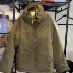 New Army Green Puff Jacket 