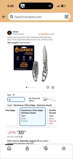 Gerber para frame 1 knife