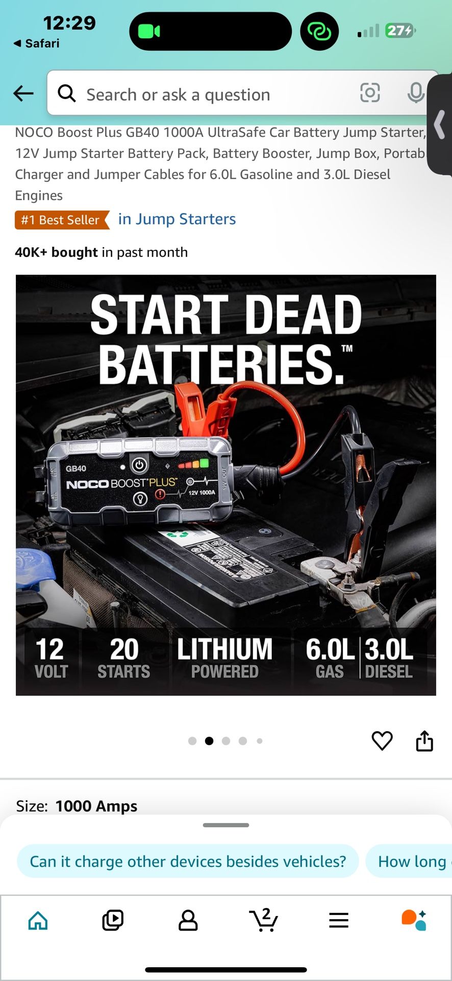 Jump Starter Noco Brand