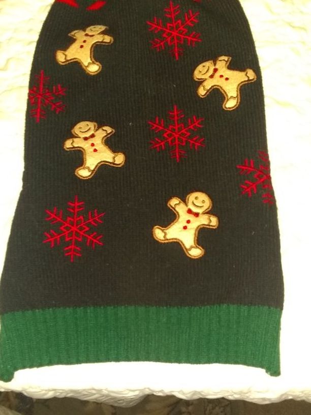 Gingerbread Christmas Dog Sweater Size Large