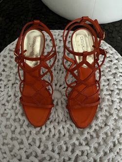 Dsquared2 Red-Orange High-Heel Sandals - 5"'