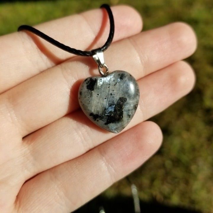 Labradorite Crystal Heart Necklace