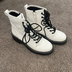 Madden Girl White Combat Boots
