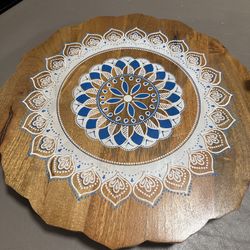 Decorated Wood Lazy Susan