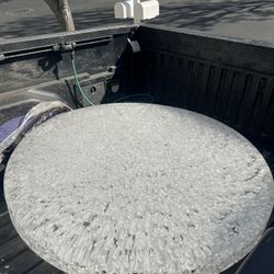 Round Sculpted Decorative Glass Table Top — 3.6ft Wide, 5” Thick | Orange County