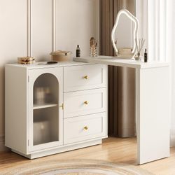 L-Shaped Desk, White