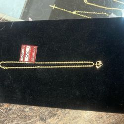 10k Gold Rope Chain W/ “A” Pendant