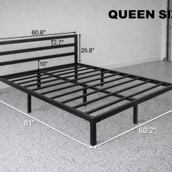 Queen Size Metal Bed Frame And  Headboard
