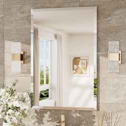 Beveled Edge Bathroom Mirror, 24x36" Frameless