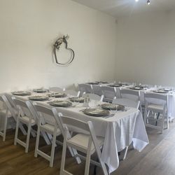 32 New White  Chairs