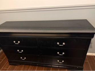 Queen size black bedroom set and mattress