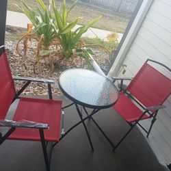 3 Piece Red Patio Set 