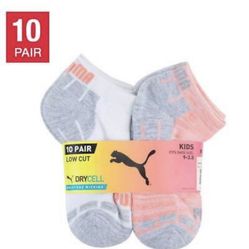 PUMA GIRLS 10 PK LOW CUT DRYCELL SOCKS