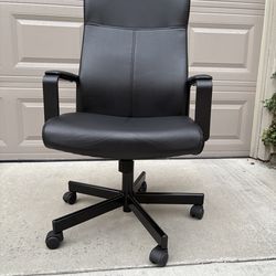IKEA MILLBERGET swivel black leather office chair