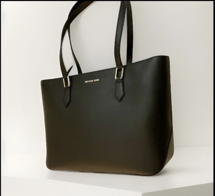 New Michael Kors Saffiano Leather Black Tote Bag