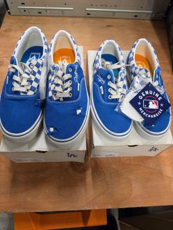 Vans x Dodgers Blue Checkerboard Low-Top Sneakers size 9.5 low 7 low and 10 high NO TRADES