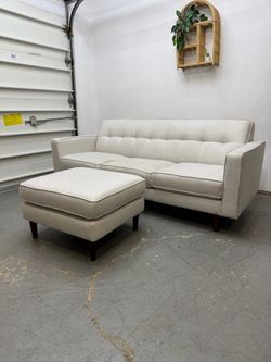 Mid-Century Modern Sofa with Ottoman