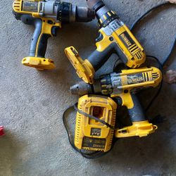 Dewalt 14v Hammer Drills And Charger.