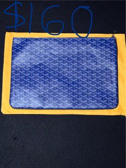 Goyard Blue Monogram Zip Pouch Clutch