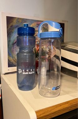 2 plastic water bottles