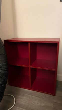 Red 4-Cube Storage Shelf Unit