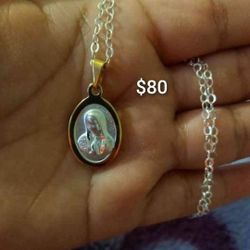 925 Sterling Silver Chain With The Pendant/Cadena Con Dije De Plata 925