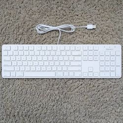 Macally slim USB-A wired full size keyboard for Mac and Windows PC with 104 key layout