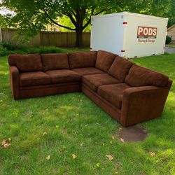 Brown L Shaped Sectional Couch 