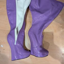 Lavender Extreme High Heel High Heels Knee Boots Size 13