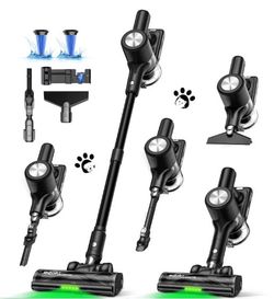 Cordless Stick Vacuum Cleaner, 500W Brushless Motor, Self-Standing, 55 Min Runtime for Hard Floors & Carpets