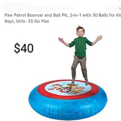 Brand New Paw Patrol Bounce And Ball Pit 2 In With 50 Balls For Kids 