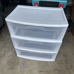 Sterilite 3 drawer wide plastic storage unit