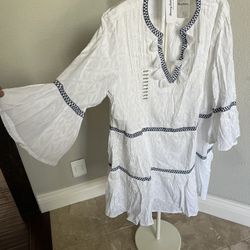 Tommy bahama NWT L White 100% Cotton Dress