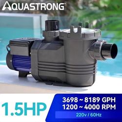 Aquastrong Variable Speed Pool Pump, 1.5 HP, 220V,