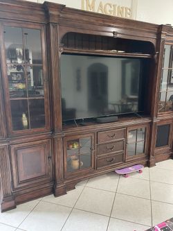Real Solid Wood TV Stand 