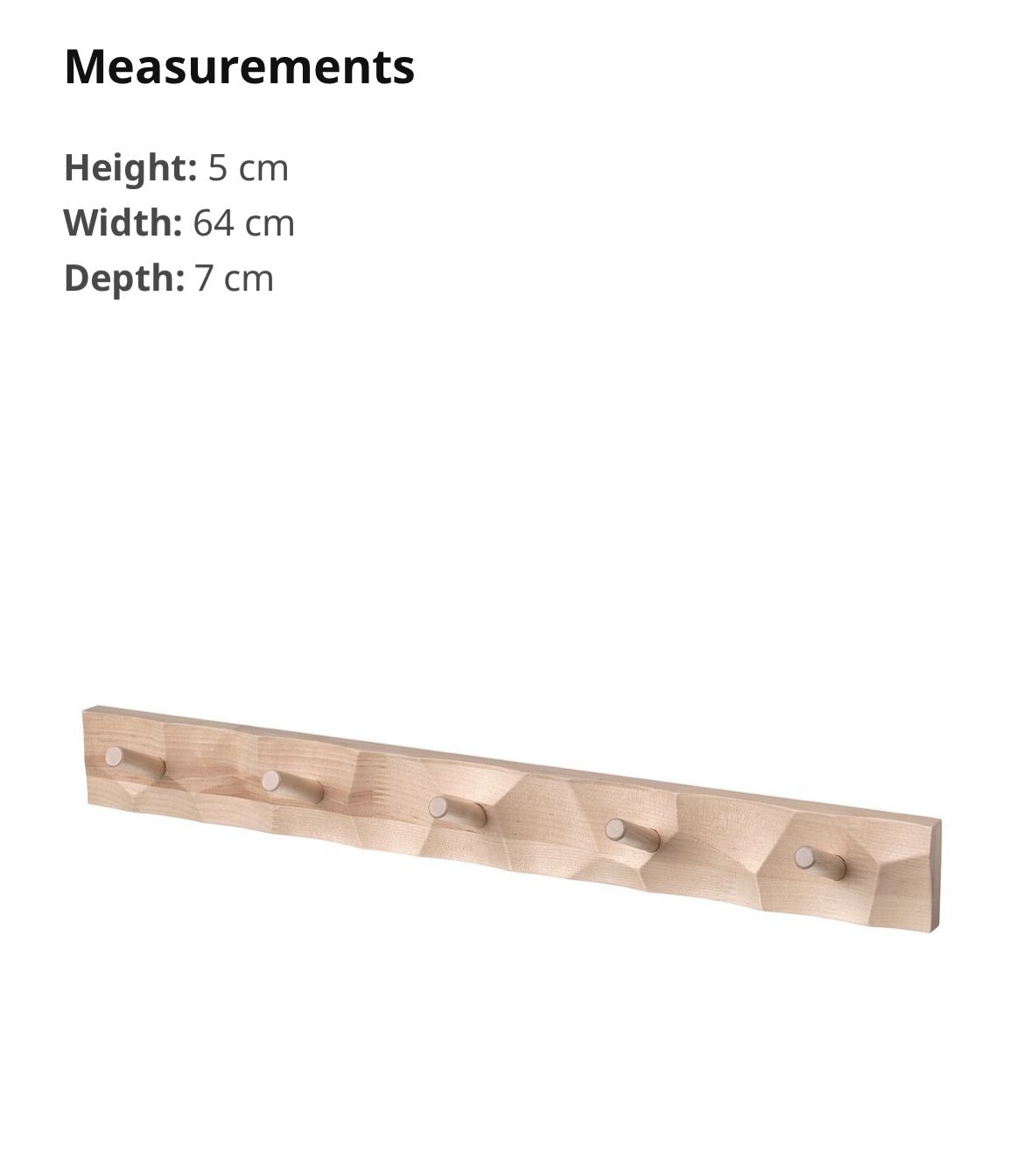IKEA Bastua Birch Wall Mounted Coat Hook