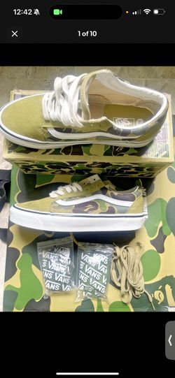 Size 8 - BAPE x VANS Old Skool 36 DX ABC Green Camo 100% Authentic