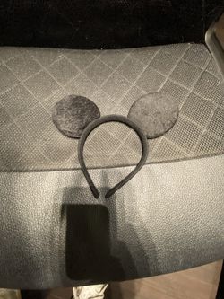 Solid Black Mouse Ears Headband