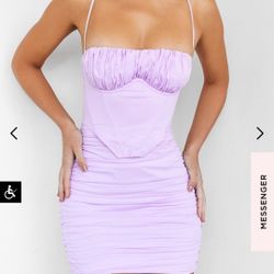 MISTRESS ROCKS SOULFUL ORCHID CORSET MINI DRESS(L+)